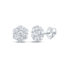 1 1/2CTW-DIA NK 7 STONE FLOWER EARRING