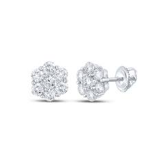 1 7/8CTW-DIA NK 7 STONE FLOWER EARRING