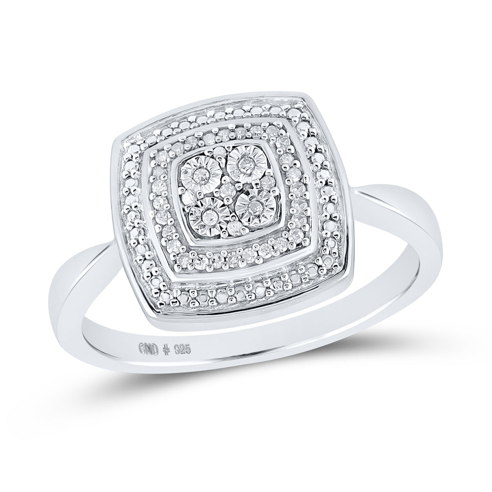 Sterling Silver 1/12 CTW-Natural Diamond Gift Ring 2.99 Gram