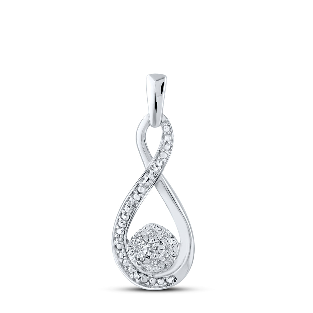Sterling Silver 0.03 CTW-Natural Diamond Gift Pendant 1.27 Gram