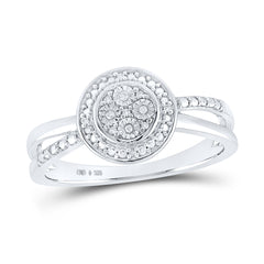 Sterling Silver 0.03 CTW-Natural Diamond Gift Ring 2.62 Gram