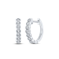 Sterling Silver 1/10 CTW-Natural Diamond Gift Hoop Earring 1.52 Gram