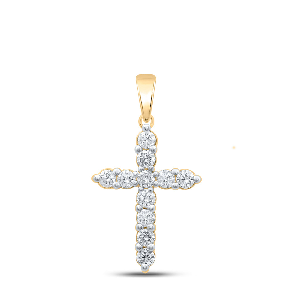 1CTW-DIA CN CROSS PENDANT