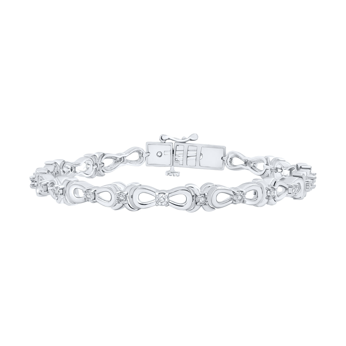 Sterling Silver 1/5 CTW-Natural Diamond Gift Bracelet 15.23 Gram