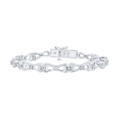 Sterling Silver 1/5 CTW-Natural Diamond Gift Bracelet 15.23 Gram
