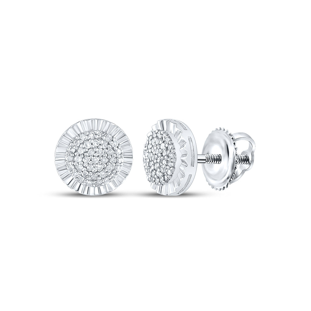 Sterling Silver 1/6 CTW-Natural Diamond Gift Round Earring 1.83 Gram