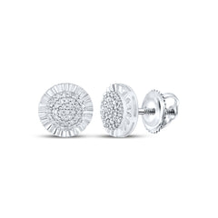 Sterling Silver 1/6 CTW-Natural Diamond Gift Round Earring 1.83 Gram