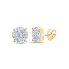Yellow-Tone Sterling 1/2 CTW-Natural Diamond Gift Round Earring 2.31 Gram