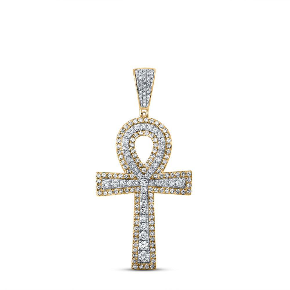 2 1/4CTW-DIA P1 CROSS MENS CHARM