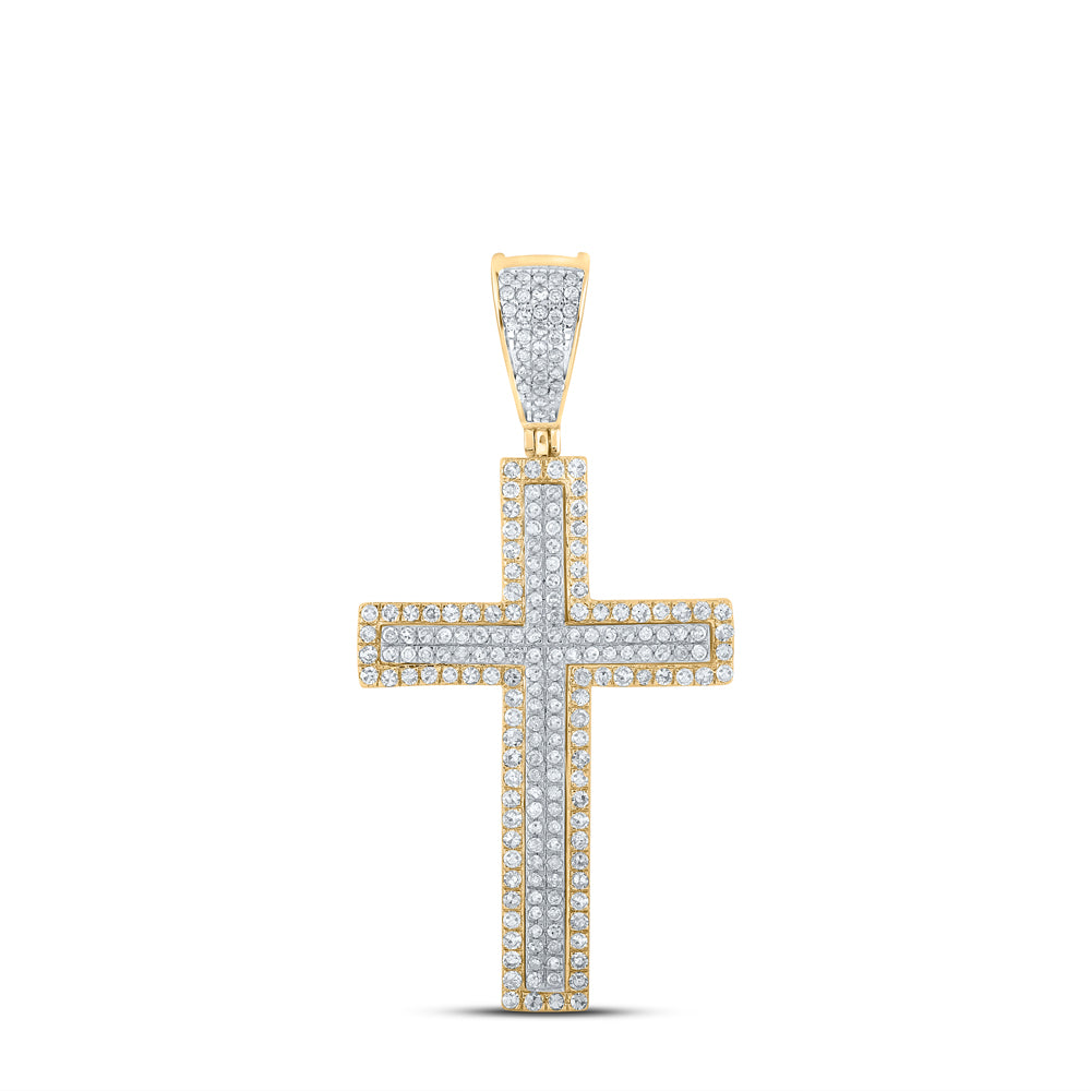 3/4CTW-DIA P1 CROSS MENS CHARM