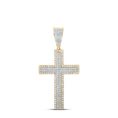 3/4CTW-DIA P1 CROSS MENS CHARM