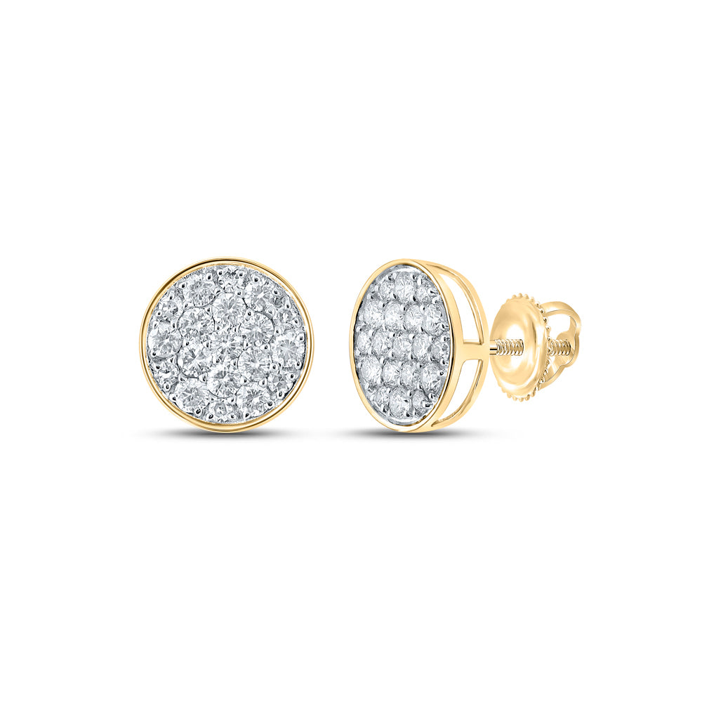 10K Yellow Gold 1/2 CTW-Natural Diamond Round Earring 1.39 Gram