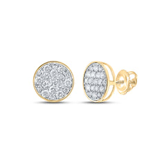 10K Yellow Gold 1/2 CTW-Natural Diamond Round Earring 1.39 Gram