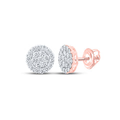 10K Rose Gold 1 7/8 CTW-Natural Diamond Round Earring 3.16 Gram