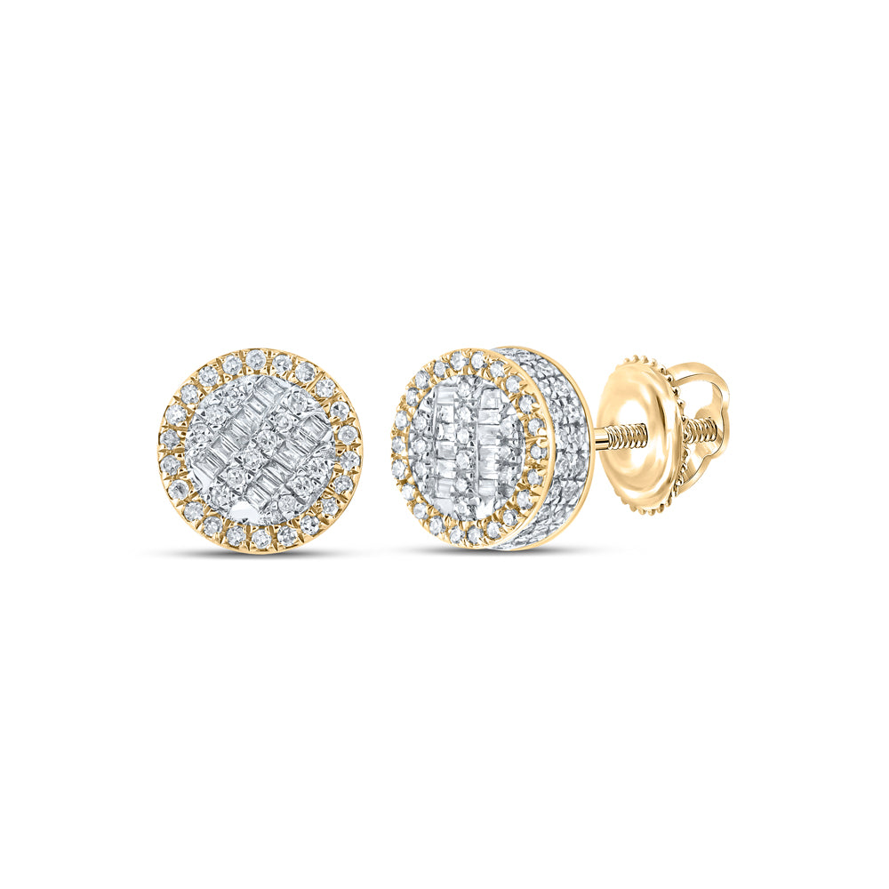 1/2CTW-DIA CN BAGUETTE ROUND SHAPE EARRING