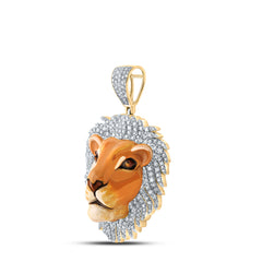 1CTW-DIA P1 LION FACE MENS CHARM