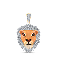 1CTW-DIA P1 LION FACE MENS CHARM