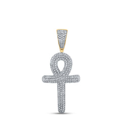 3/4CTW-DIA P1P2 ANKH MENS CHARM