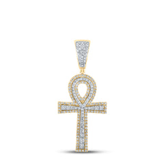 7/8 CTW-DIA CN ANKH MENS CHARM