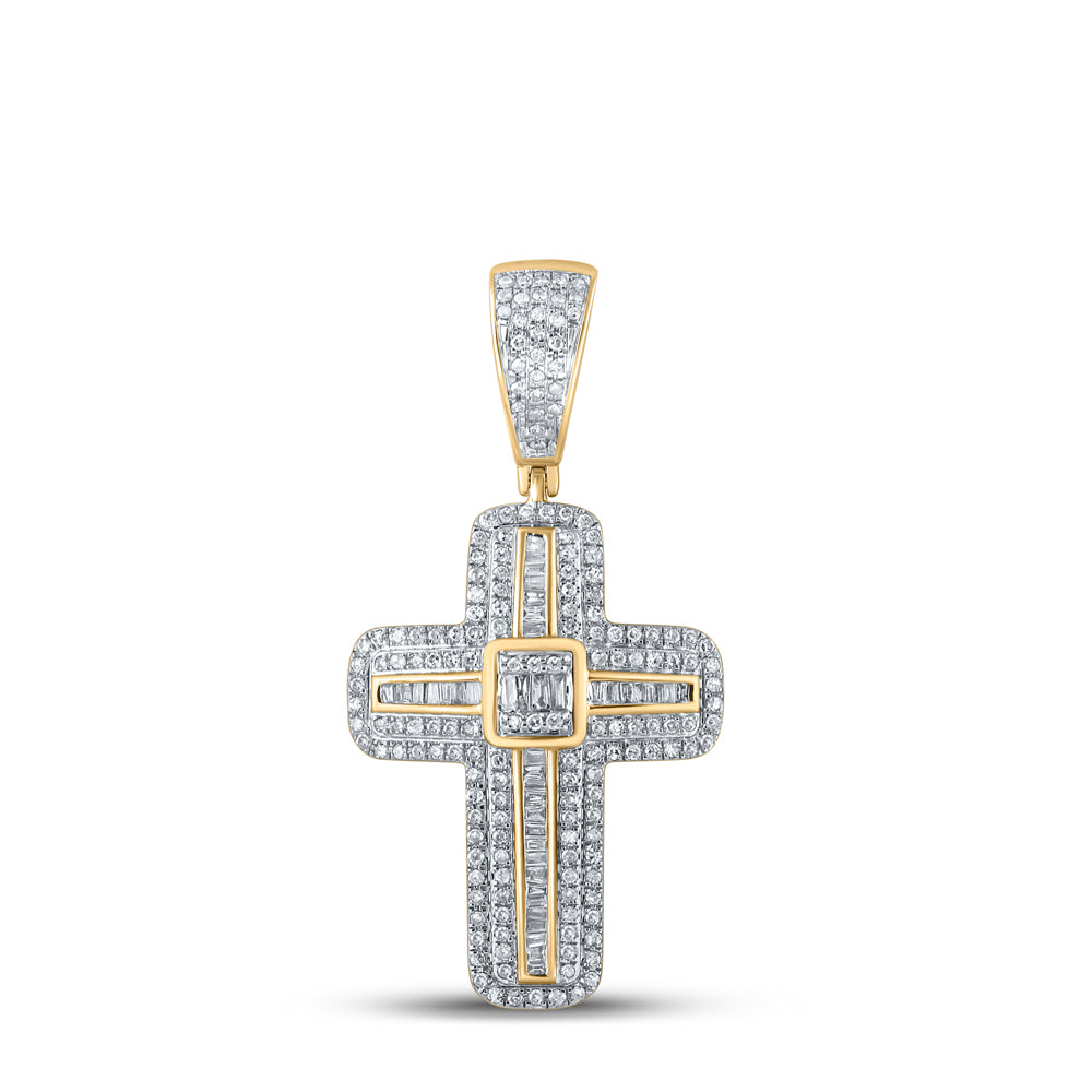 5/8CTW-DIA P1P2 CROSS MENS CHARM