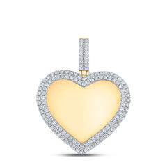 2CTW-DIA NK HEART MENS MEMORY PENDANT