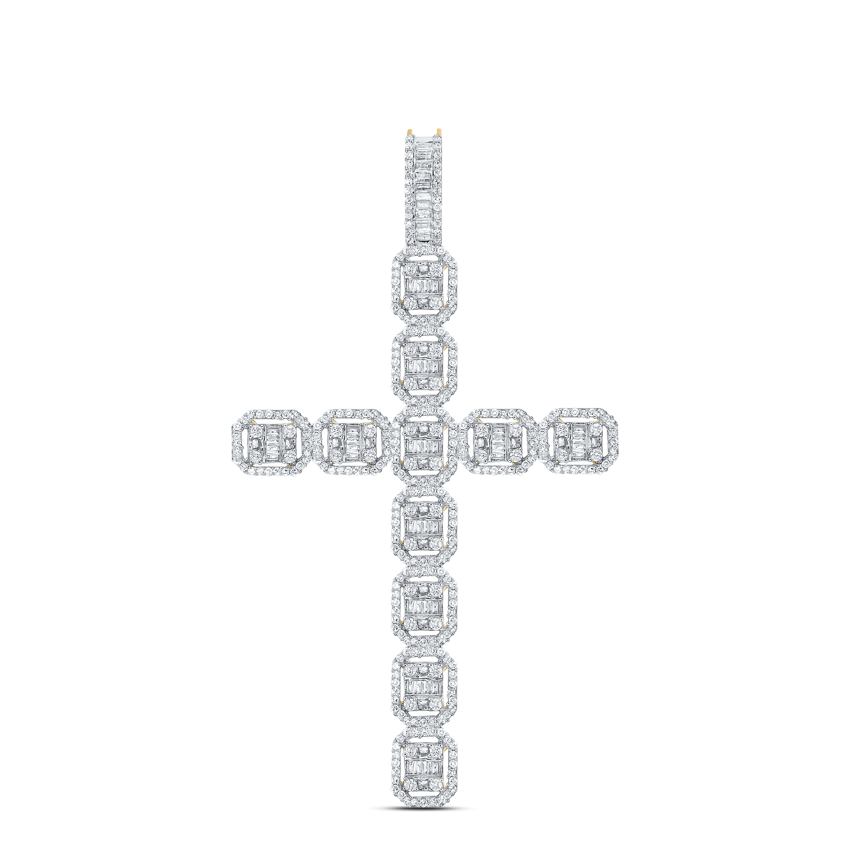 2 1/3CTW-DIA NK CROSS MENS CHARM