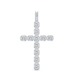 2 1/3CTW-DIA NK CROSS MENS CHARM