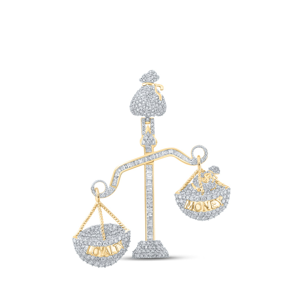 3CTW-DIA NK LOYALTY AND MONEY LIBRA MENS CHARM