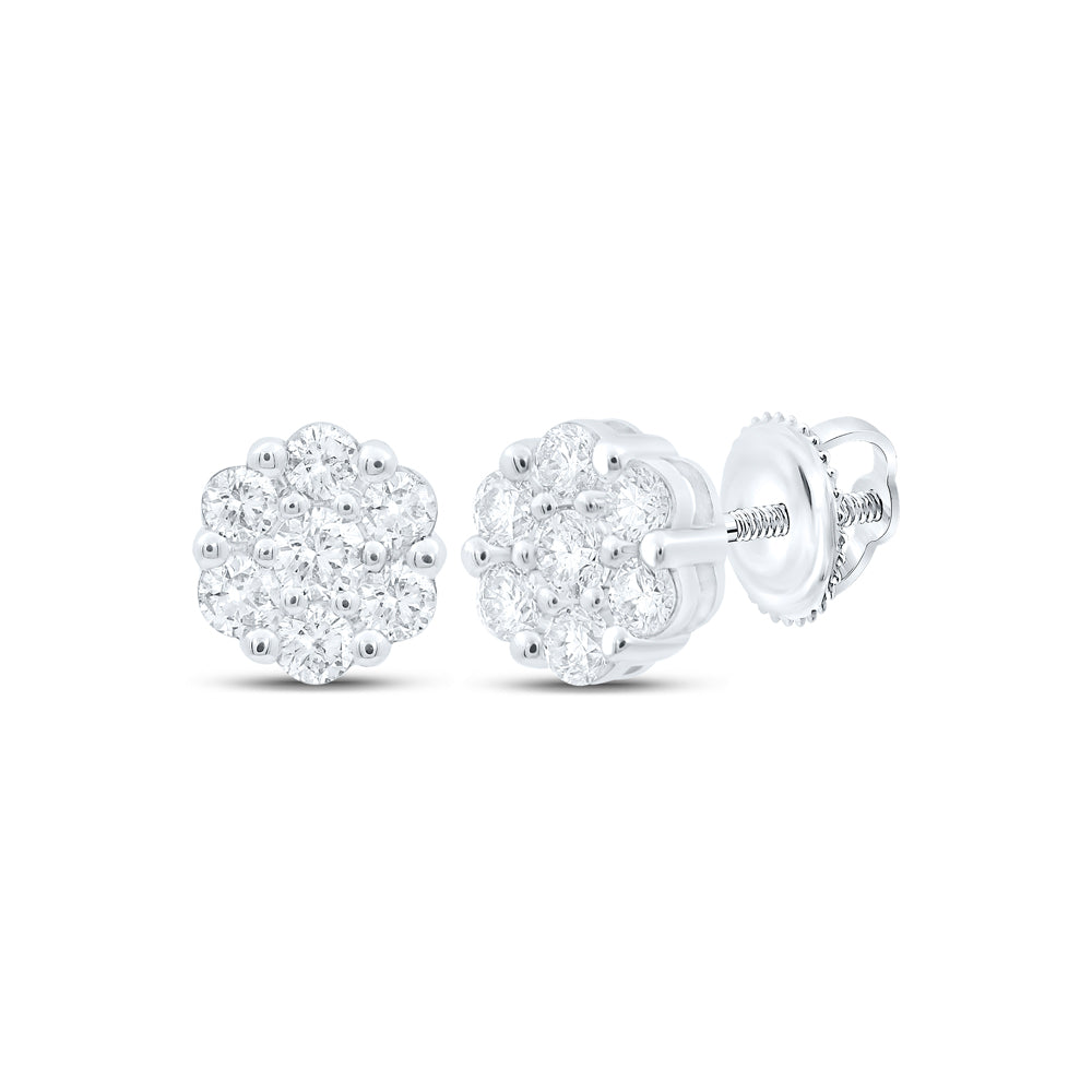 3/4CTW-DIA NK FLOWER EARRING