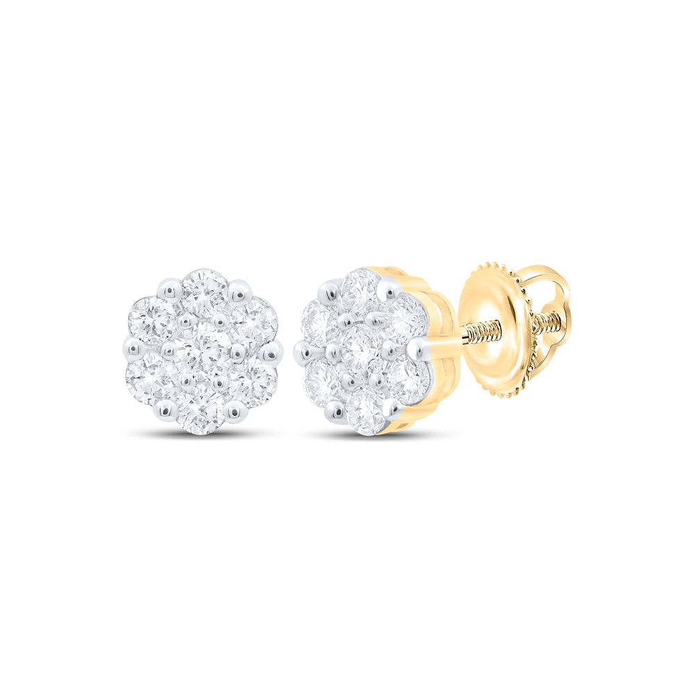 3/4CTW-DIA NK FLOWER EARRING