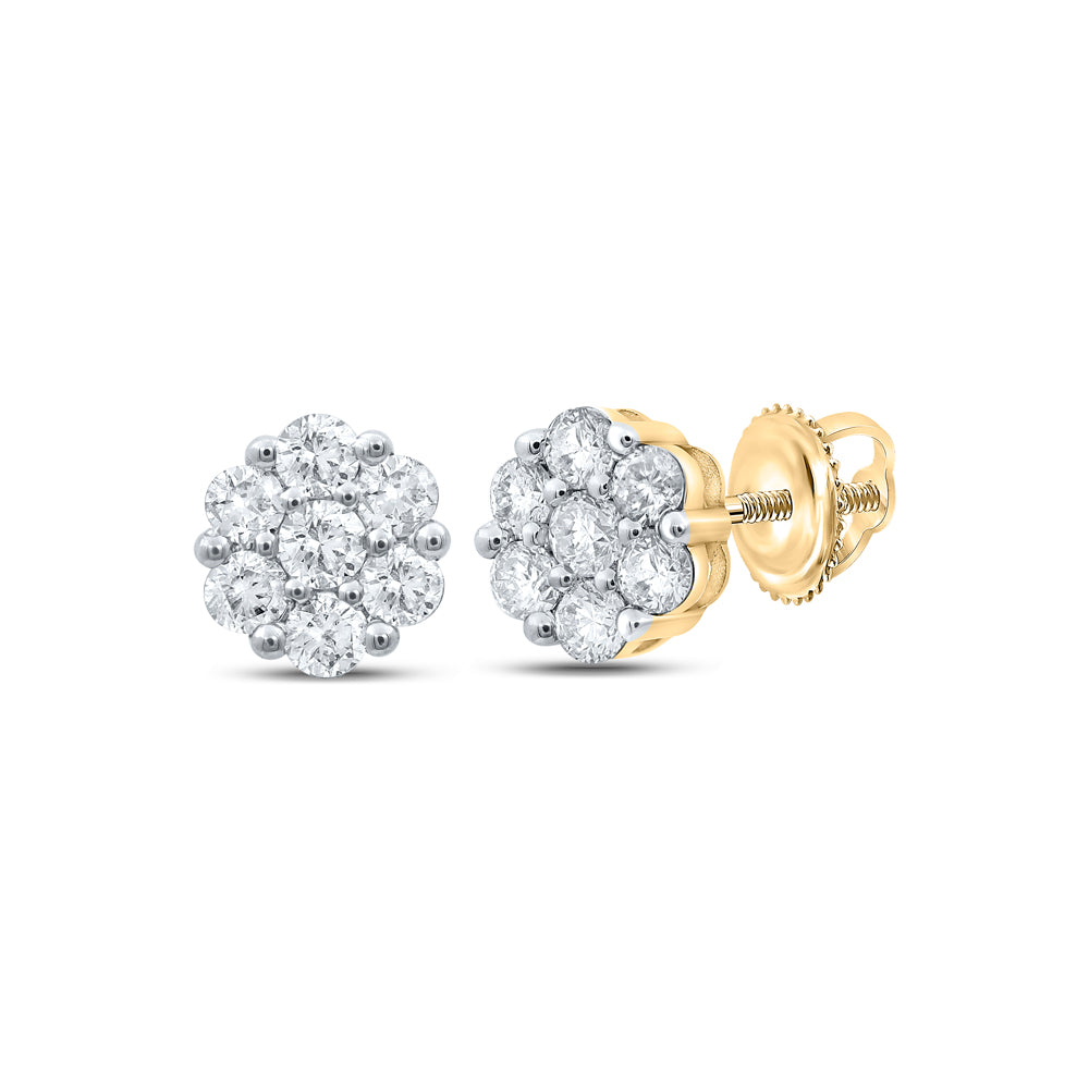 1CTW-DIA NK FLOWER EARRING