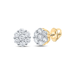 1CTW-DIA NK FLOWER EARRING