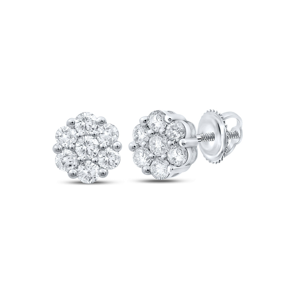 1CTW-DIA NK FLOWER EARRING