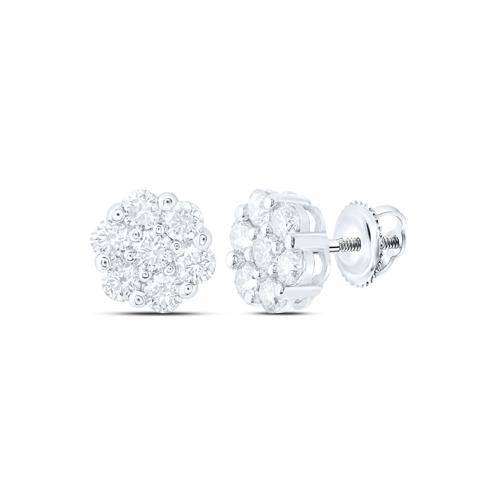 1 1/2CTW-DIA NK FLOWER EARRING