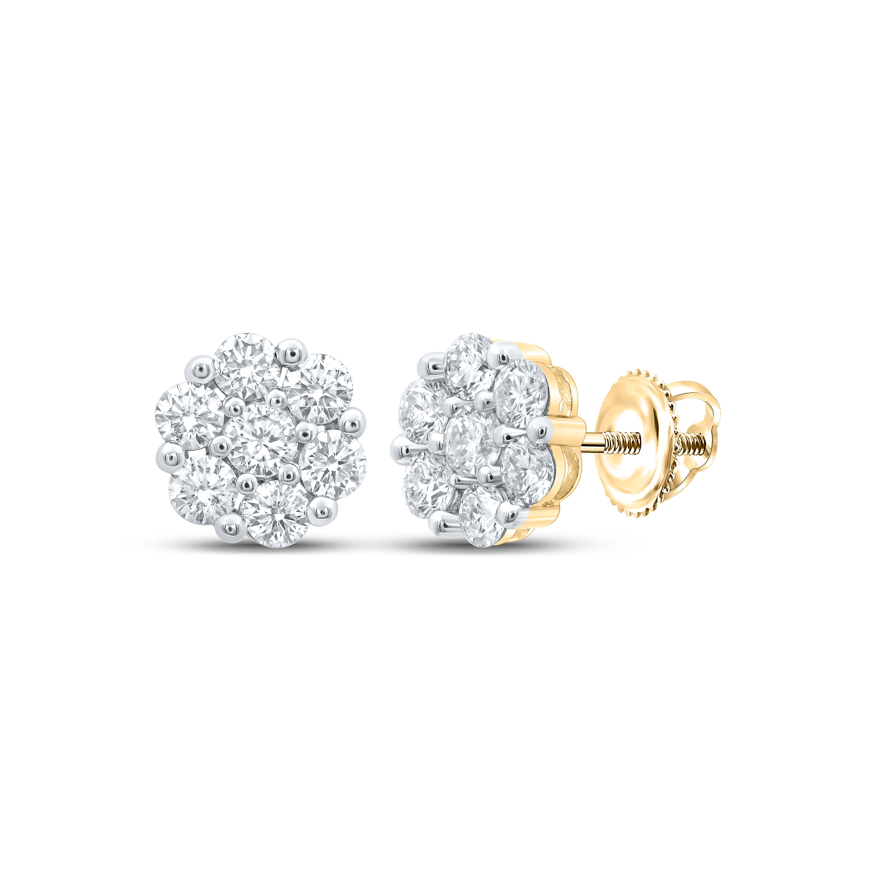 2 1/4CTW-DIA NK FLOWER EARRING