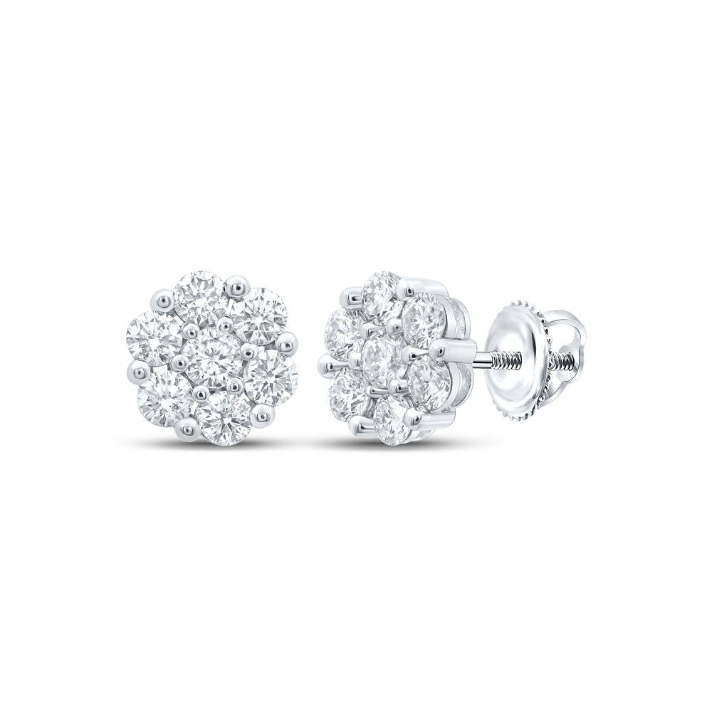 2 1/4CTW-DIA NK FLOWER EARRING