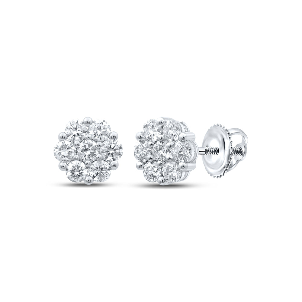 2 5/8CTW-DIA NK FLOWER EARRING