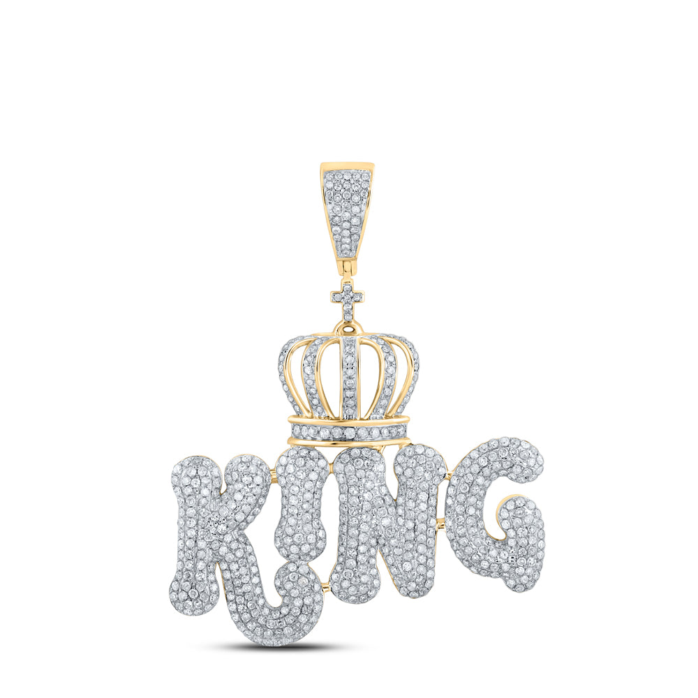 2 3/8CTW-DIA P1P2 KING INITIAL MENS CHARM
