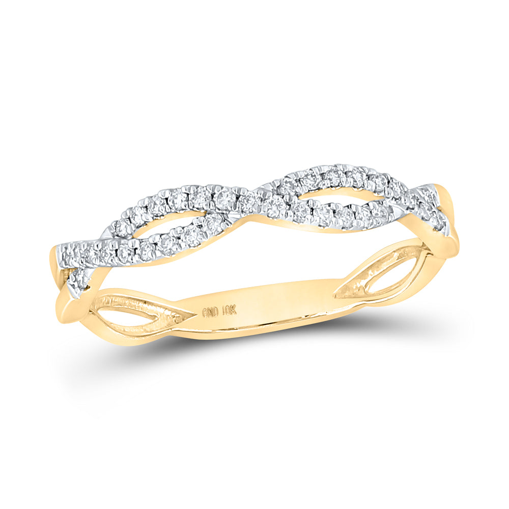 10K Yellow Gold 1/6 CTW-Natural Diamond Stackable Band 1.45 Gram