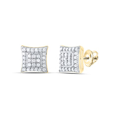 Yellow-Tone Sterling 1/4 CTW-Natural Diamond Gift Square Kite Earring 1.31 Gram