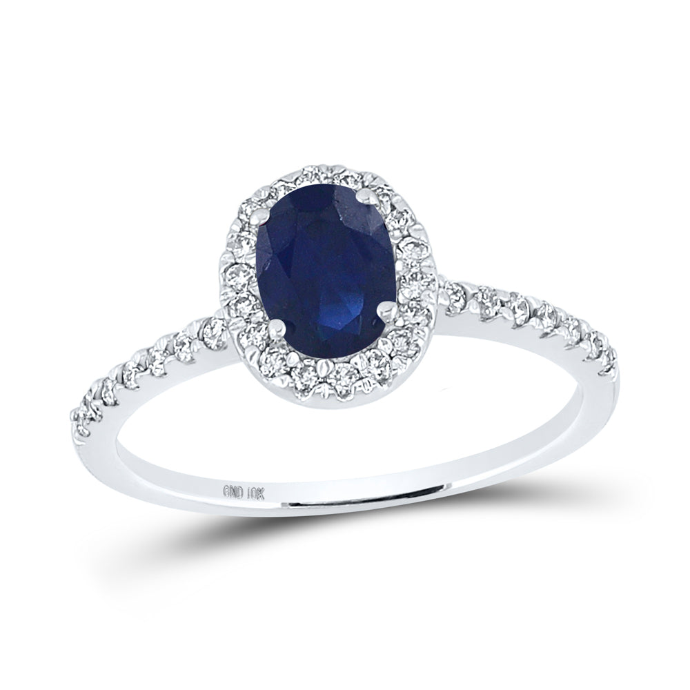 10K White Gold 1/4 CTW-Natural Diamond 1 Ct-Bs Synthetic Gemstone Ring 1.71 Gram