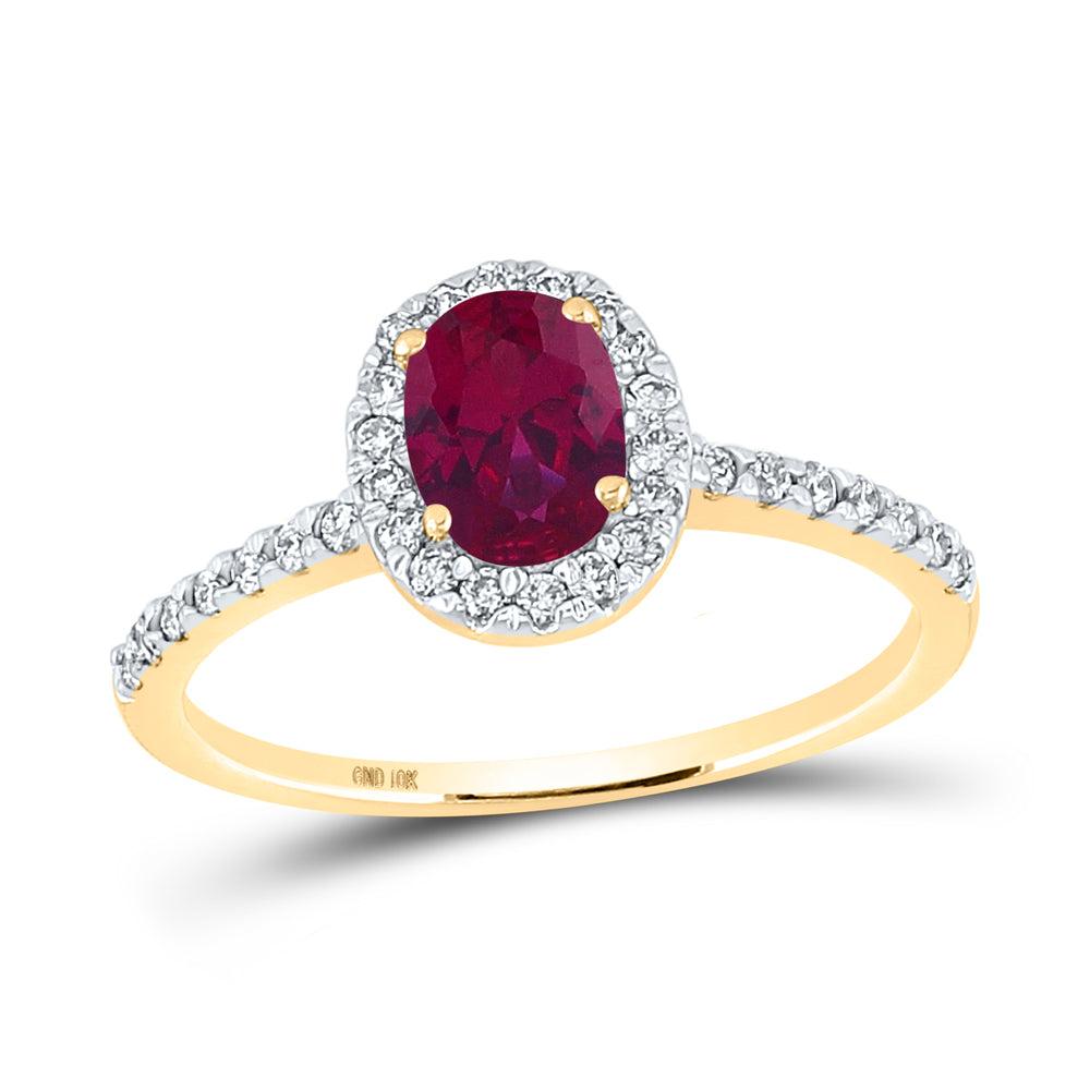 1/4CTW-DIA 1 CT-RUBY SYNTHETIC GEMSTONE RING