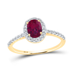 1/4CTW-DIA 1 CT-RUBY SYNTHETIC GEMSTONE RING