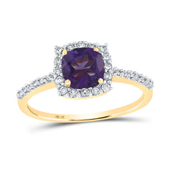 1/5CTW-DIA 7/8CT-AM SYNTHETIC GEMSTONE RING