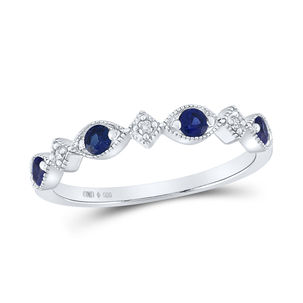0.03CTW-DIA 1/3CT-BS SYNTHETIC GEMSTONE RING