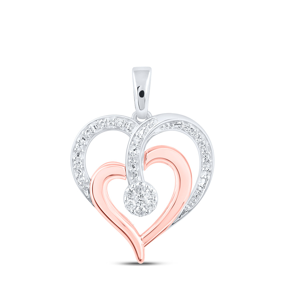 1/8CTW-DIA CN HEART PENDANT