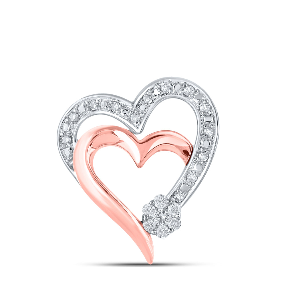 1/10CTW-DIA CN HEART PENDANT