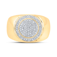 10K Yellow Gold 1/3 CTW-Natural Diamond Mens Ring 6.06 Gram