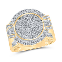 10K Yellow Gold 7/8 CTW-Natural Diamond P1P2 Mens Ring 8.88 Gram