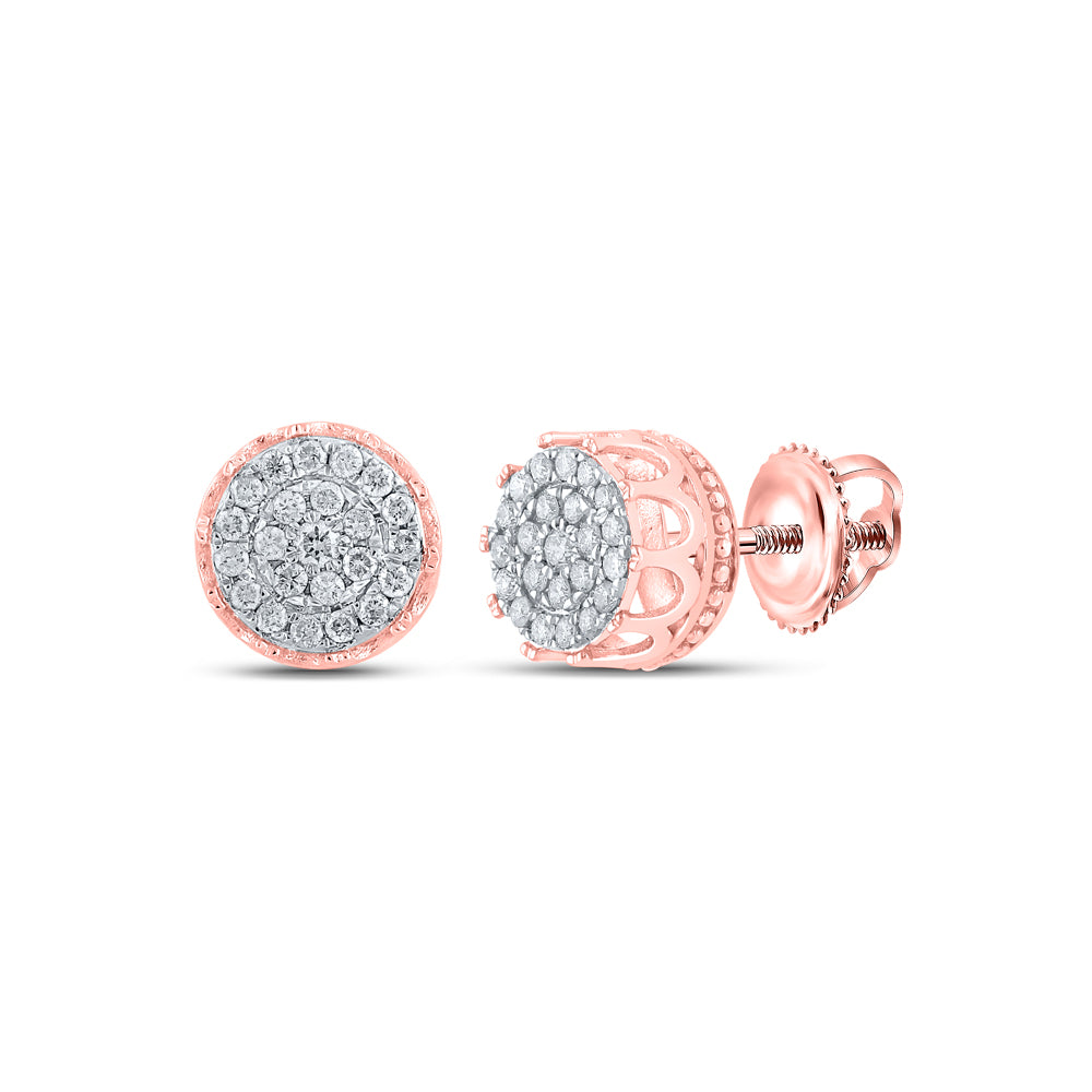 1/4CTW-DIA NK CROWN ROUND SHAPE EARRING